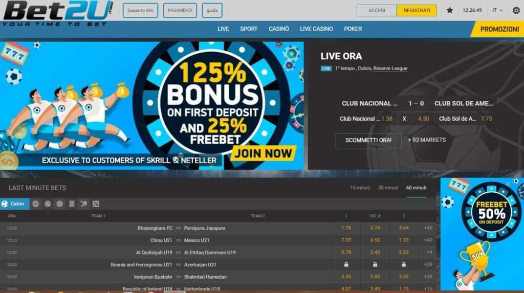 bonus bet2u