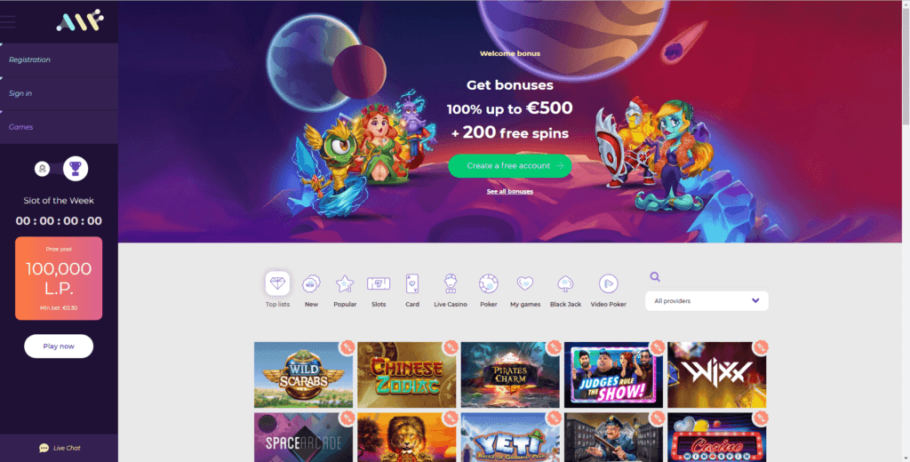 Bonus benvenuto Alf Casino