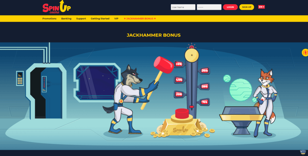 SpinUp Casino bonus