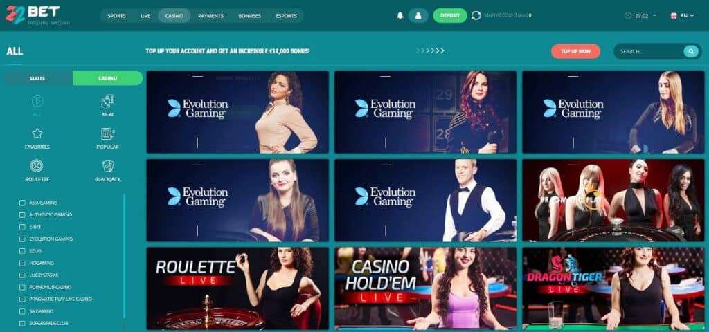 giochi 22bet Casinò