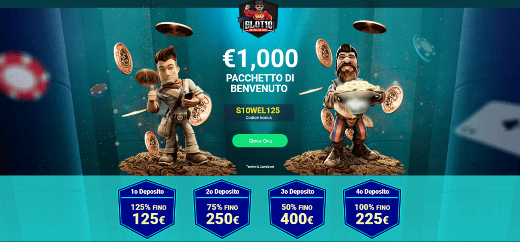 PACCHETTO DI BENVENUTO SLOT10 CASINO
