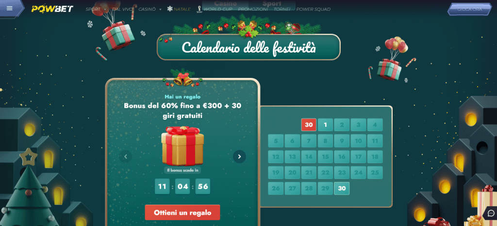 Bonus Natale Powbet Casinò online