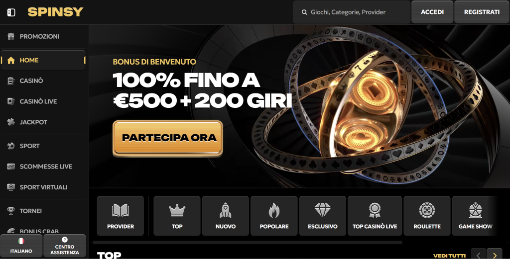 Spinsy Casinò non AAMS