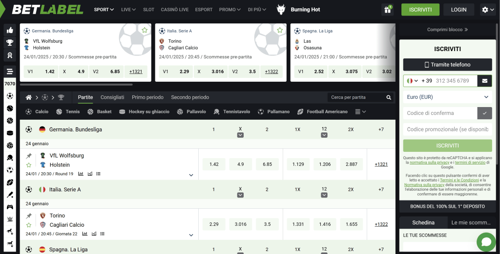 22bet bookmaker non aams Betlabel scommesse non AAMS